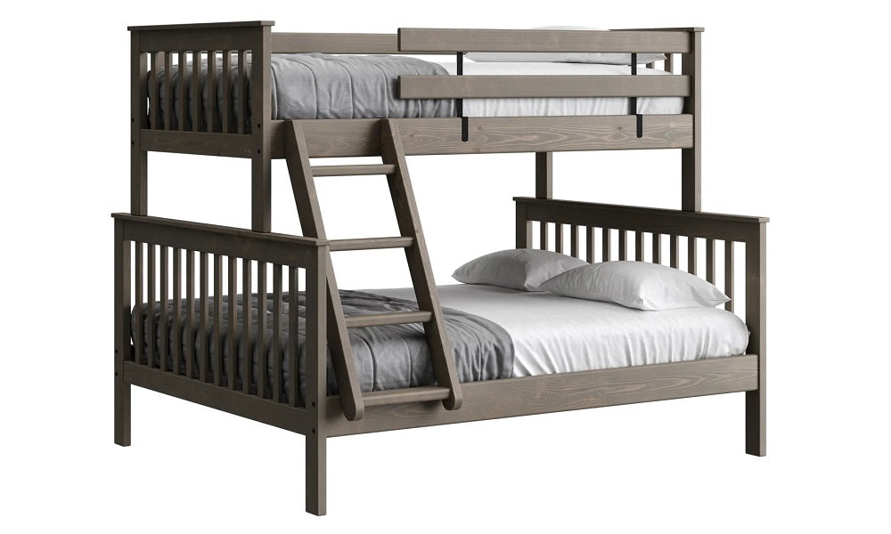 Canadian Made Solid Wood Bunk Bed - Twin XL over Queen - Classic | Brindle | Cloud | Espresso | Graphite | Storm