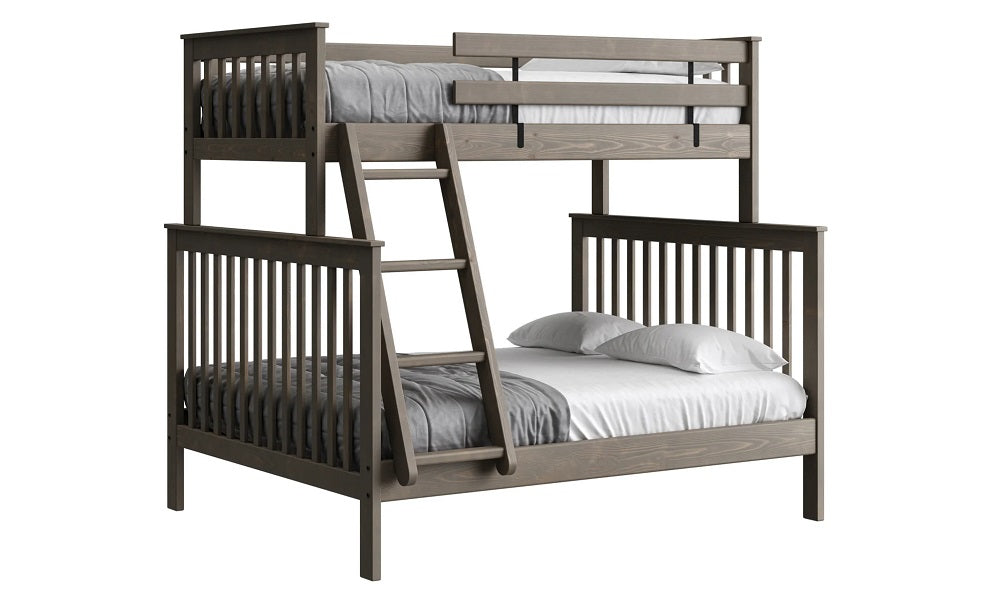 Canadian Made Solid Wood Bunk Bed - Twin XL over Queen - Classic | Brindle | Cloud | Espresso | Graphite | Storm