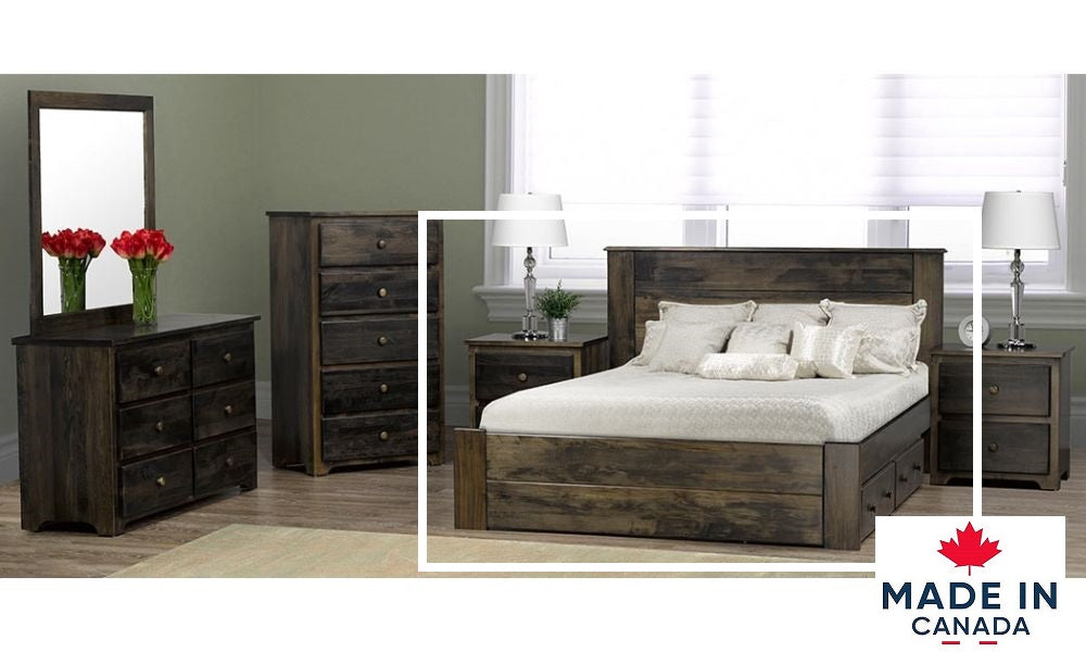 Solid Wood Maple Canadian-Made Bedroom Furniture - Classic Ebony