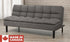 Fabric Sofa Bed with Black Legs - Charcoal (Made in Canada)