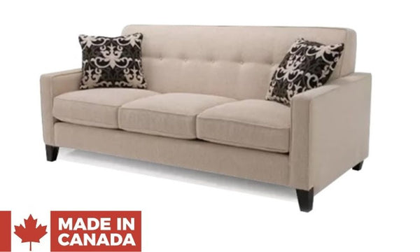 Canapé en tissu avec lit escamotable - Beige (Fabriqué au Canada)