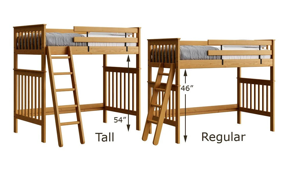 Canadian Made Solid Wood Loft Bunk Bed - Double - Classic | Brindle | Cloud | Espresso | Graphite | Storm