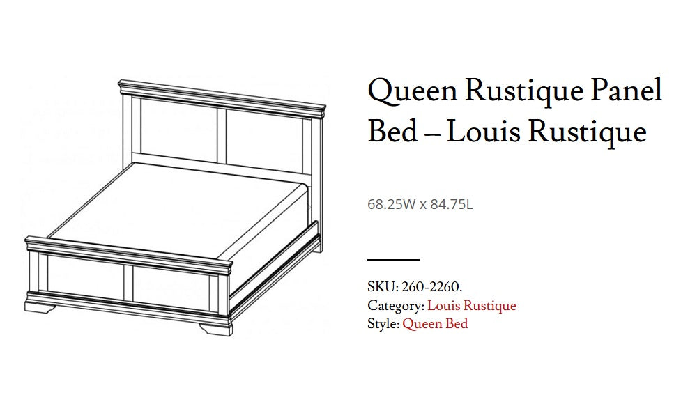 Meubles de chambre à coucher en érable massif, fabrication canadienne - Louis Rustique Classic