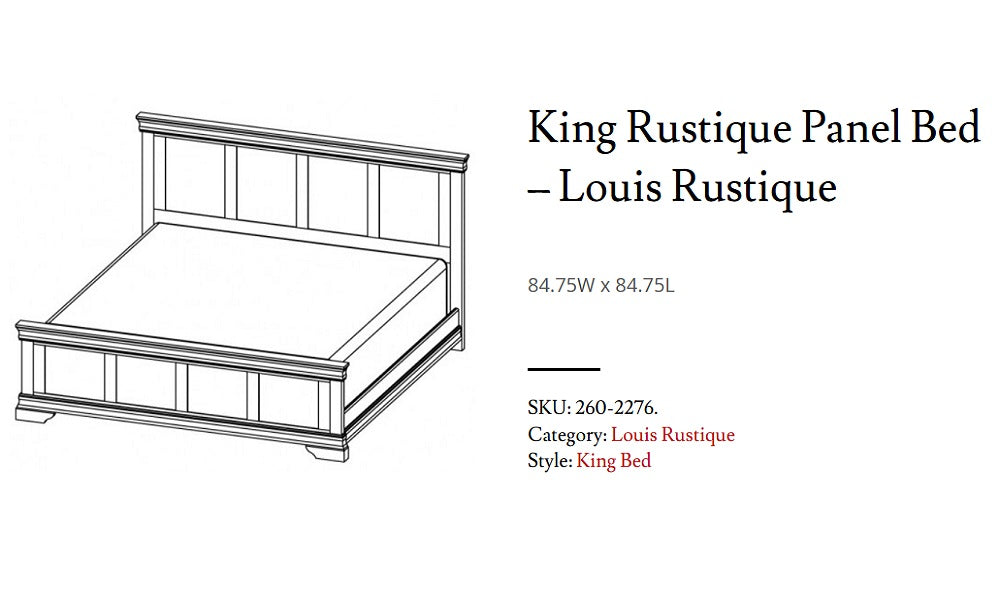 Meubles de chambre à coucher en érable massif, fabrication canadienne - Louis Rustique Classic