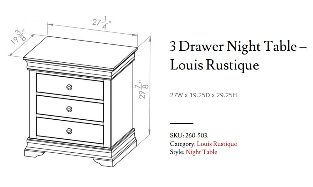 Meubles de chambre à coucher en érable massif, fabrication canadienne - Louis Rustique Classic