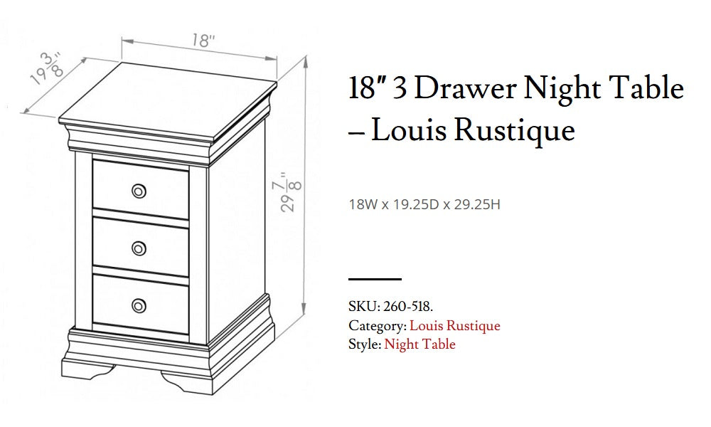 Meubles de chambre à coucher en érable massif, fabrication canadienne - Louis Rustique Classic