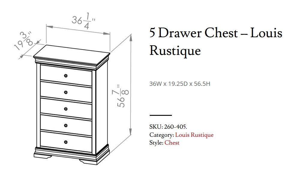 Meubles de chambre à coucher en érable massif, fabrication canadienne - Louis Rustique Classic
