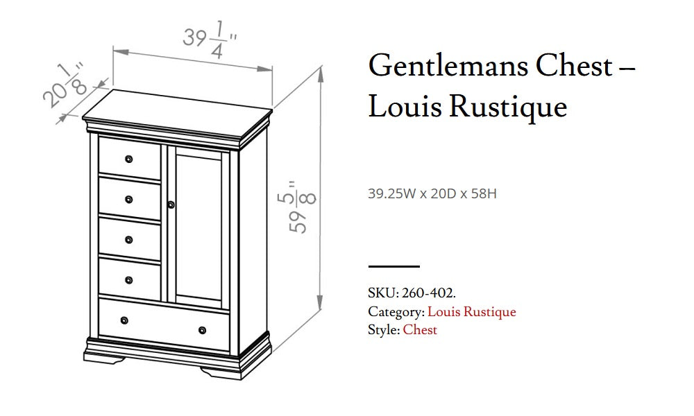 Meubles de chambre à coucher en érable massif, fabrication canadienne - Louis Rustique Classic