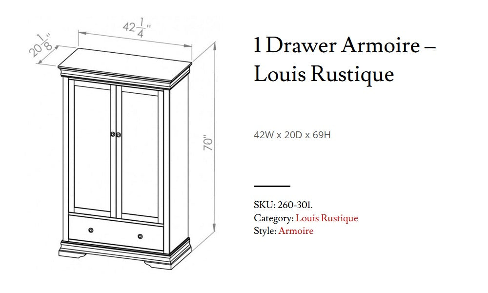 Meubles de chambre à coucher en érable massif, fabrication canadienne - Louis Rustique Classic