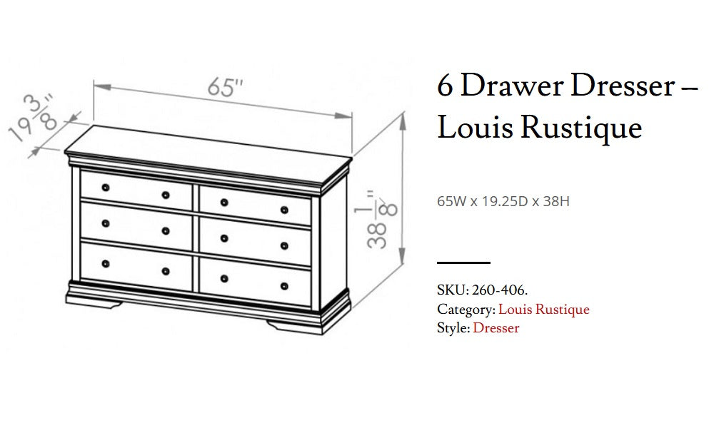 Meubles de chambre à coucher en érable massif, fabrication canadienne - Louis Rustique Classic
