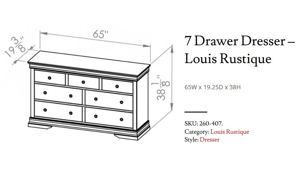 Meubles de chambre à coucher en érable massif, fabrication canadienne - Louis Rustique Classic
