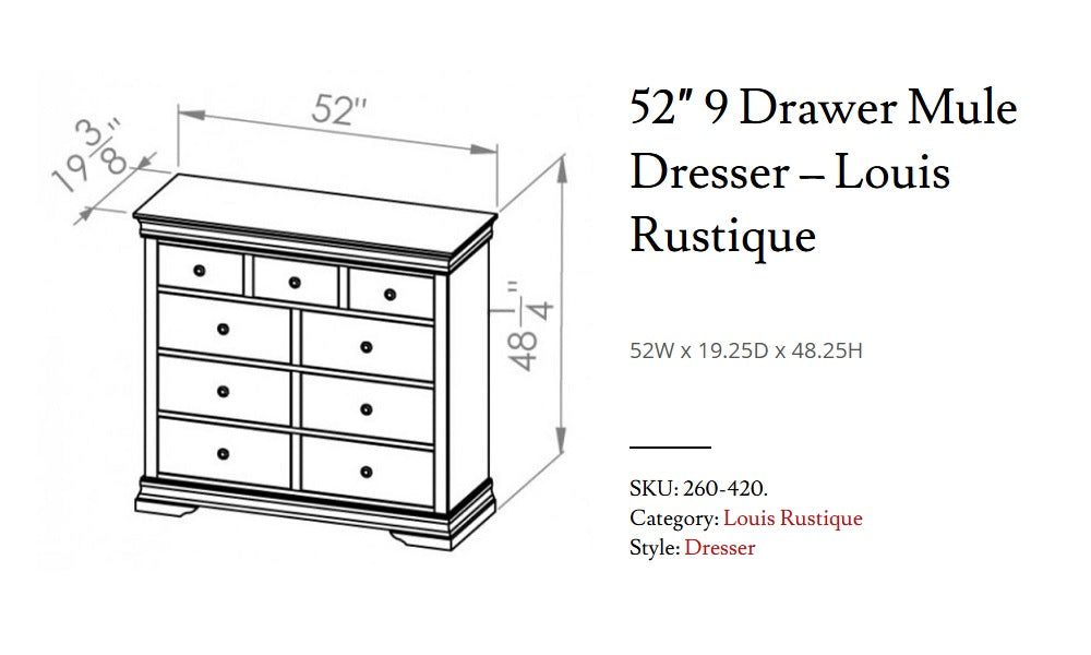 Meubles de chambre à coucher en érable massif, fabrication canadienne - Louis Rustique Classic