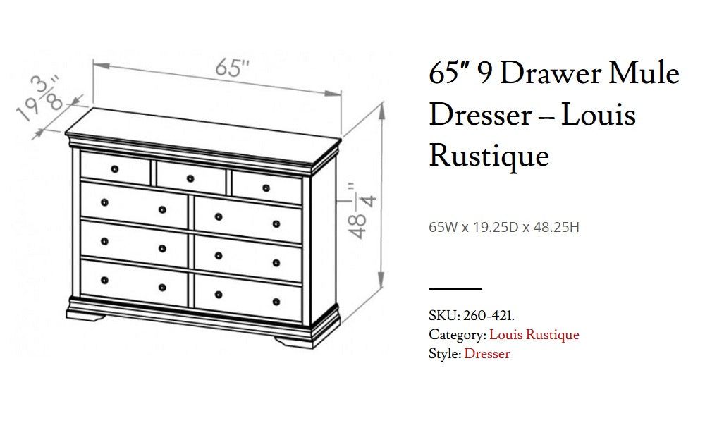 Meubles de chambre à coucher en érable massif, fabrication canadienne - Louis Rustique Classic