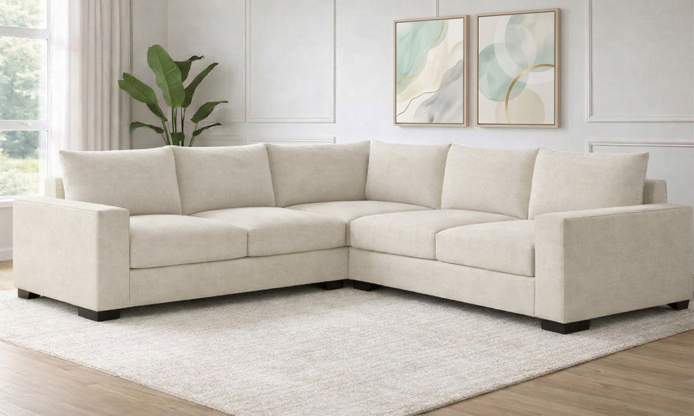 Canapé Sectionnel en Tissu de Luxe 2 x 2 avec Accoudoirs (Fabriqué au Canada)