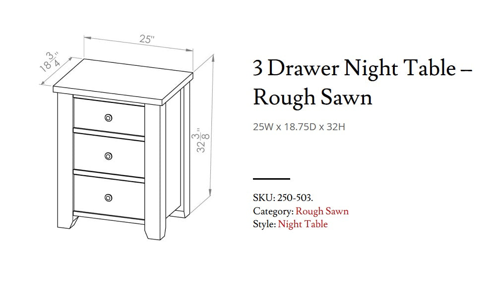 Meubles de chambre à coucher en érable massif, fabrication canadienne - Ébène scié brut