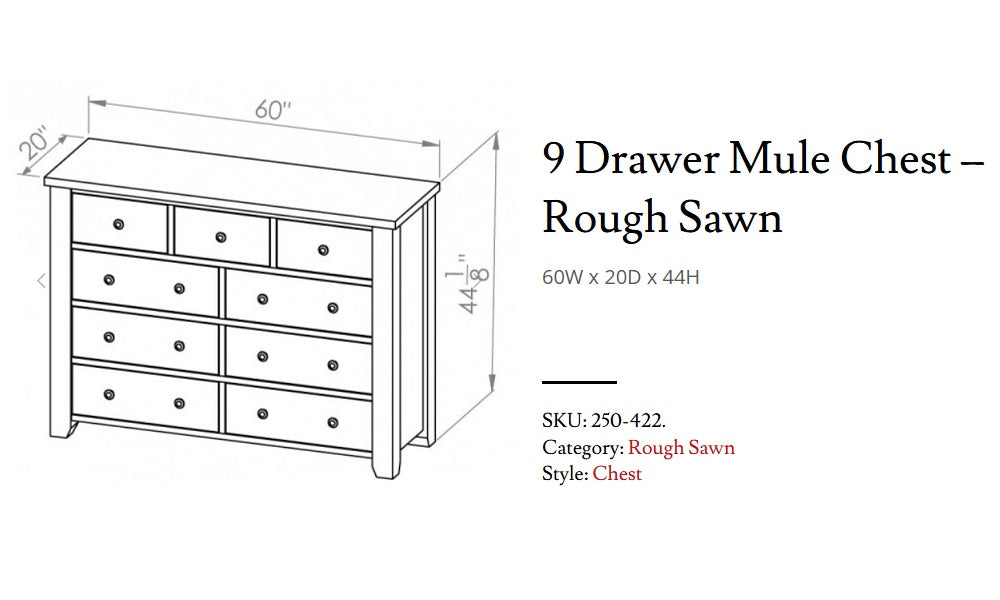 Meubles de chambre à coucher en érable massif, fabrication canadienne - Ébène scié brut