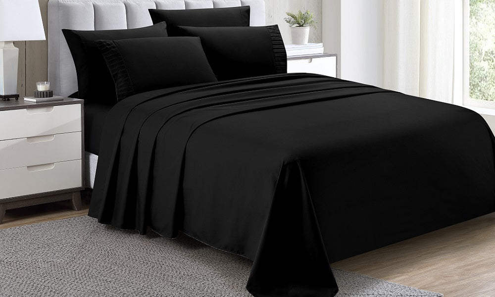 Live Well 6 Piece Eco Friendly Soft Bamboo Sheet Set - Black