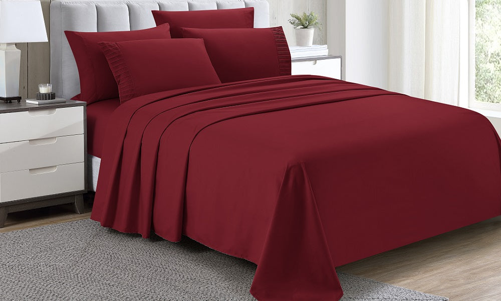 Live Well 6 Piece Eco Friendly Soft Bamboo Sheet Set - Burgundy