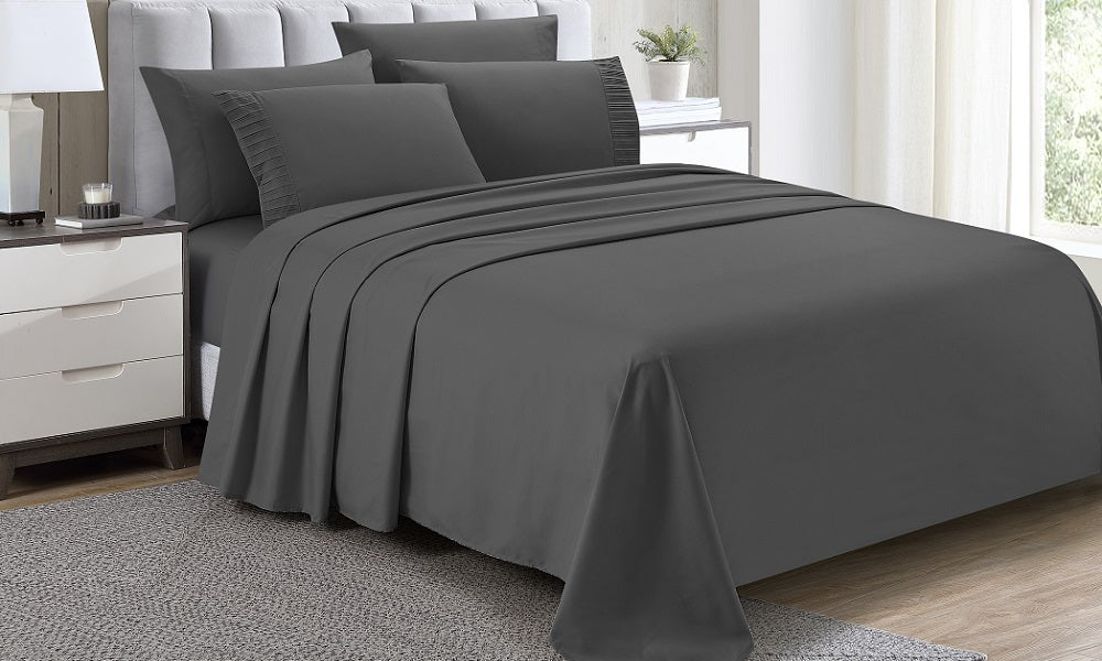 Live Well 6 Piece Eco Friendly Soft Bamboo Sheet Set - Dark Grey