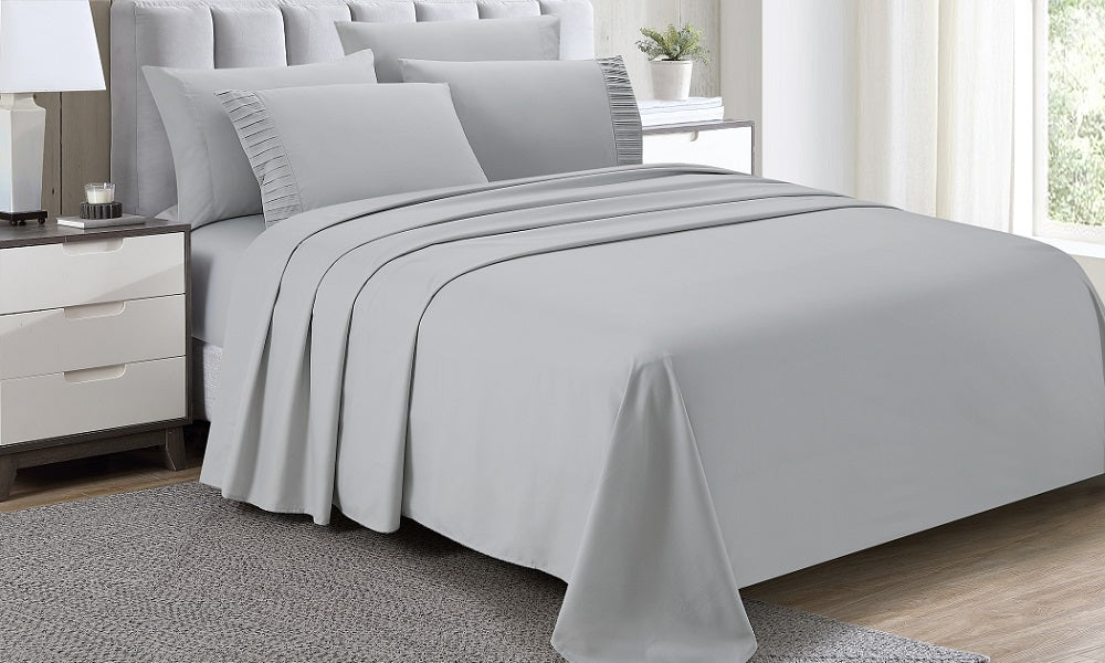 Live Well 6 Piece Eco Friendly Soft Bamboo Sheet Set - Light Grey