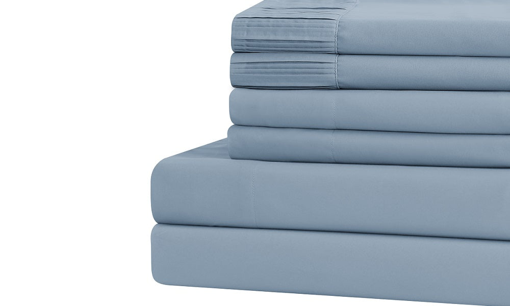 Live Well 6 Piece Eco Friendly Soft Bamboo Sheet Set - Light Blue