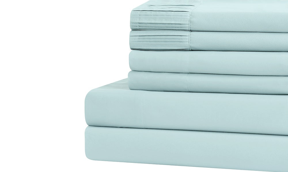 Live Well 6 Piece Eco Friendly Soft Bamboo Sheet Set - Aqua