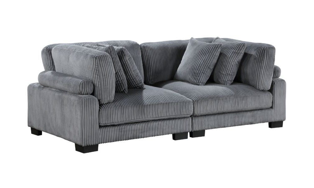 2-piece Modular Love Seat Gray