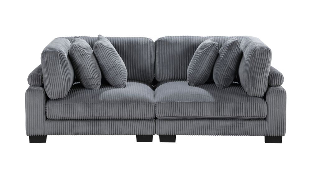 2-piece Modular Love Seat Gray