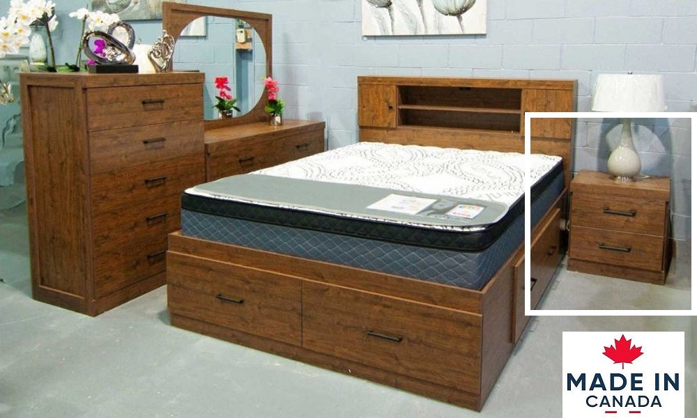 Solid Wood Bedroom Set - 2 Drawer Night Table