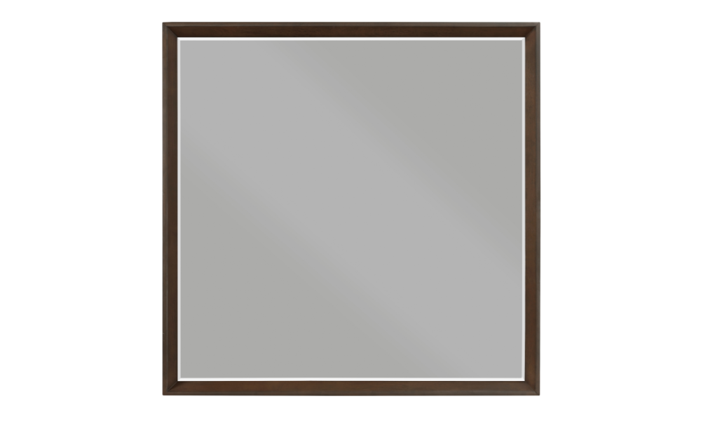 Solid Wood Engineered and Veneer Bedroom Set - Walnut Veneer - Flat Mirror