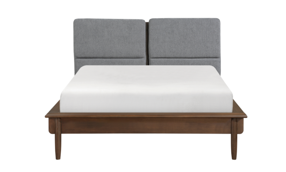 Solid Wood Engineered and Veneer Bedroom Set - Walnut Veneer - Queen Bed