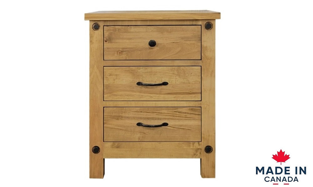 Solid Wood Maple Bedroom Set - 3 Drawer Night Table