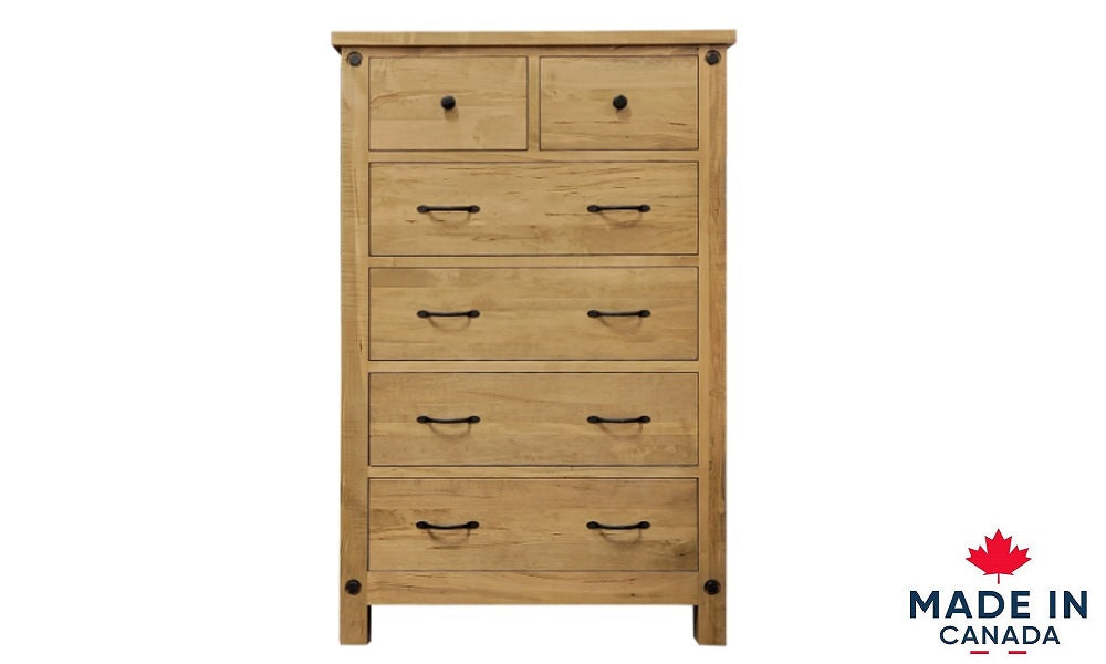 Solid Wood Maple Bedroom Set - 5 Drawer Split Chest