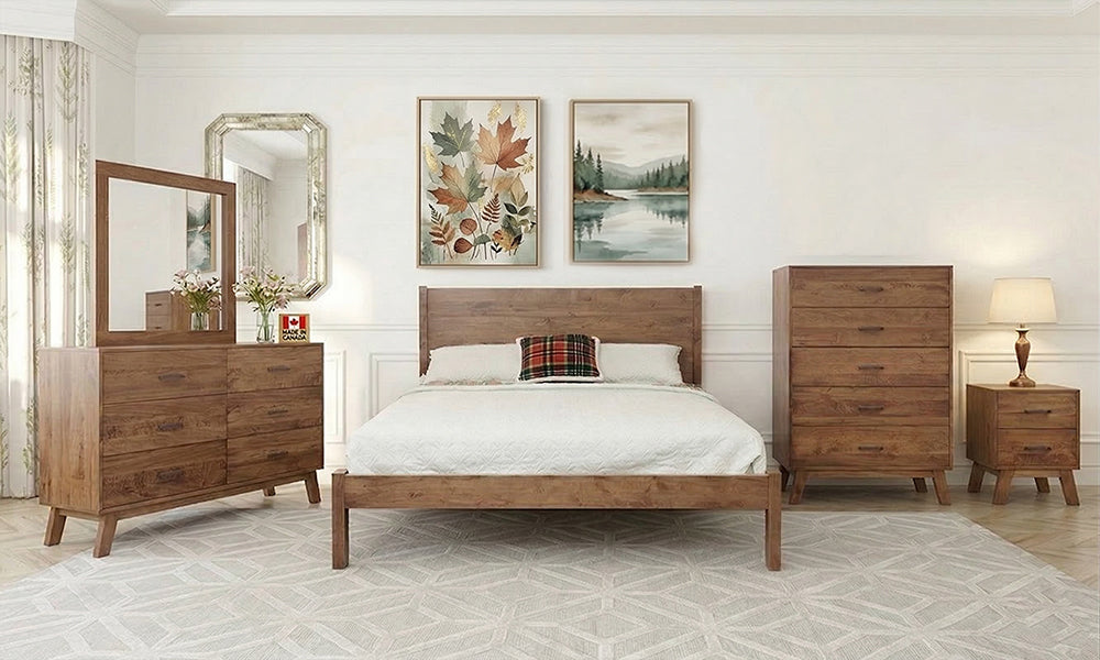 Meubles de chambre à coucher en érable massif, fabrication canadienne - Rocklynd Mocha