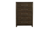Solid Wood and Ash Veneer Bedroom Set - Dark Brown - 5 Drawer Chest