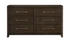 Solid Wood and Ash Veneer Bedroom Set - Dark Brown - 6 Drawer Dresser