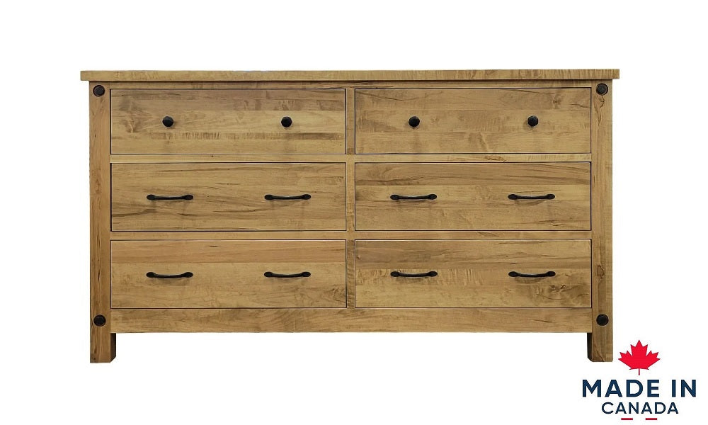 Solid Wood Maple Bedroom Set - 6 Drawer Dresser