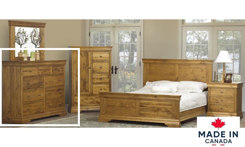 Solid Wood Maple Canadian Louis Rustique Classic MasterBedroom