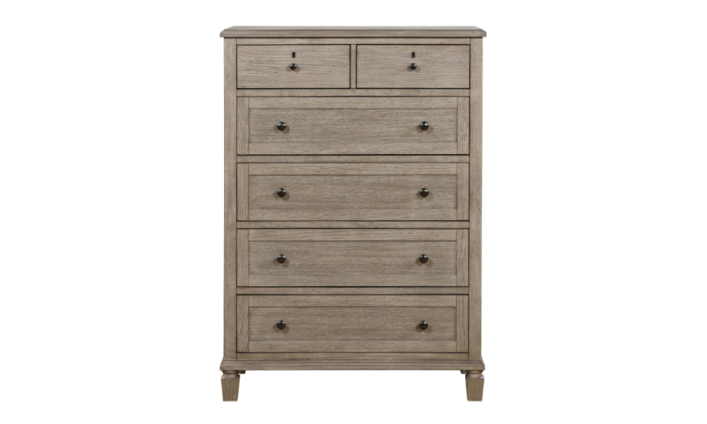 Solid Oak Wood Bedroom Furniture Set - Gray Oak