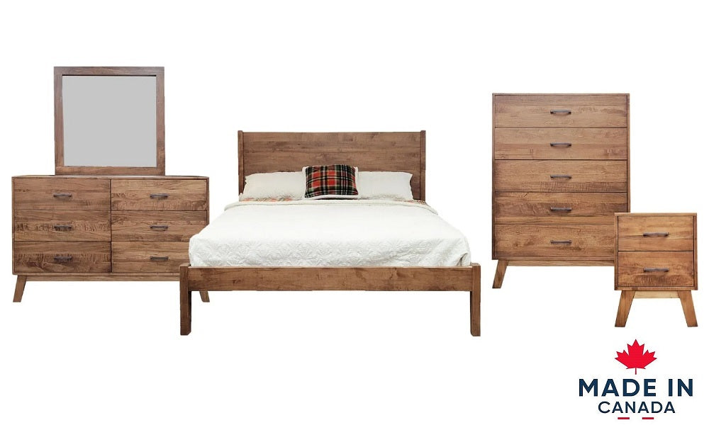 Wooden Maple Bedroom Set - Rocklynd Mocha