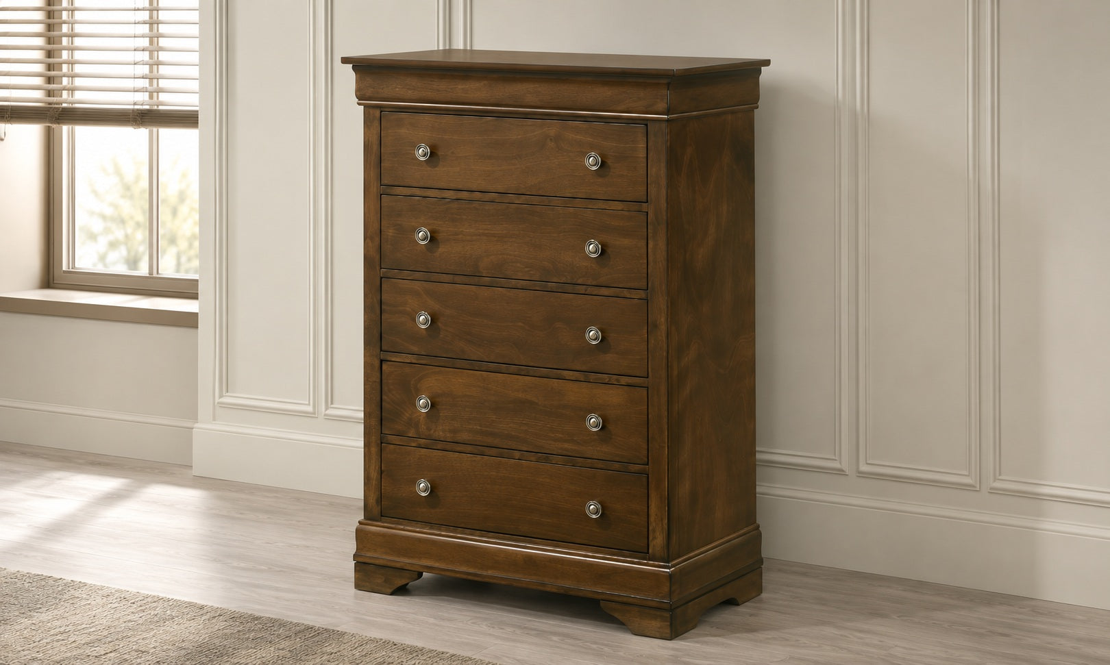 Solid Oak Wood Bedroom Furniture Set - Toffee