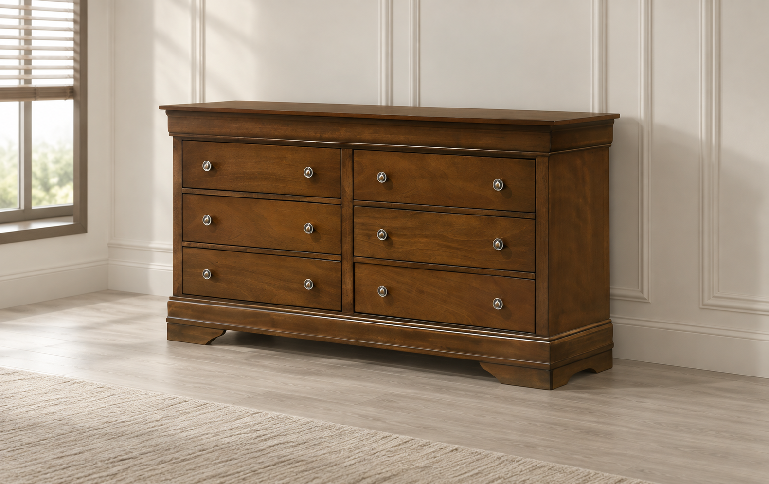 Solid Oak Wood Bedroom Furniture Set - Toffee