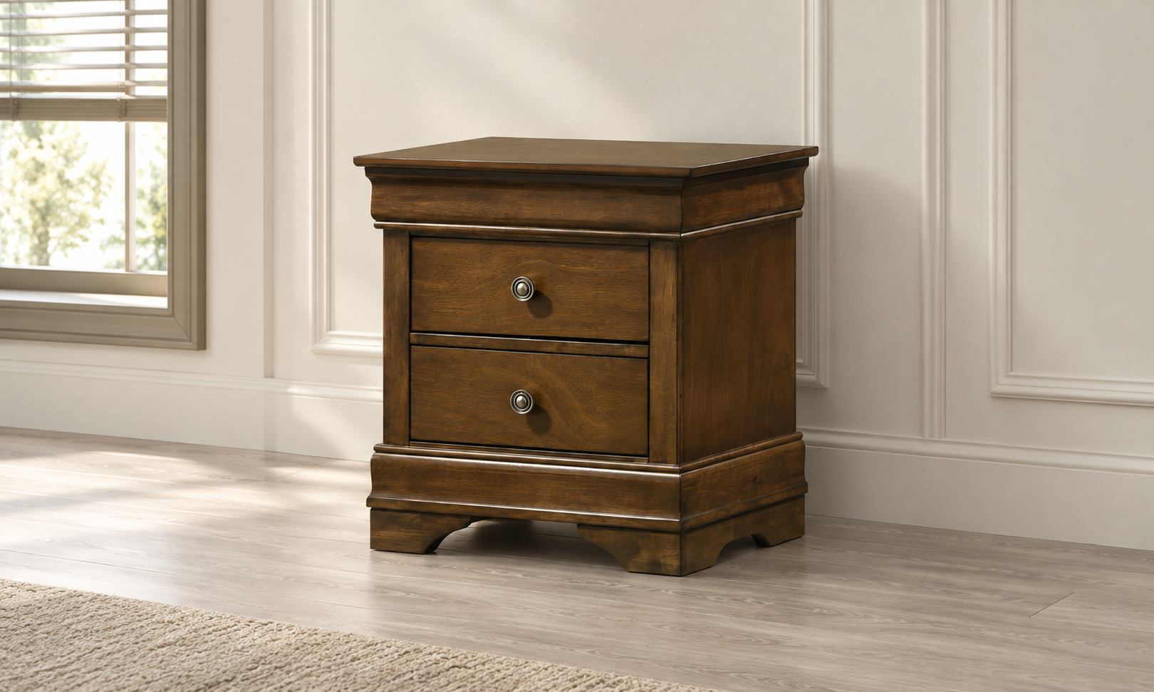 Solid Oak Wood Bedroom Furniture Set - Toffee